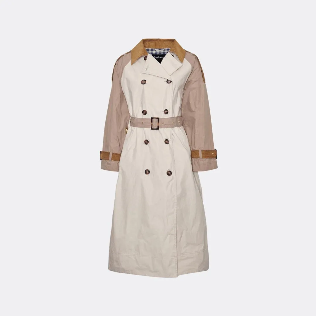 Ingleby Showerproof Trench Coat (Oatmeal + Summer Navy Northumberland)