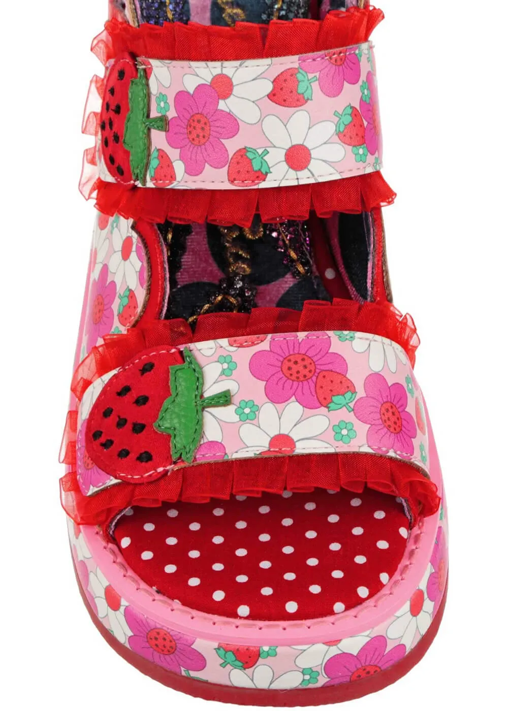 Irregular Choice Fields Forever Strawberry Sandals Red