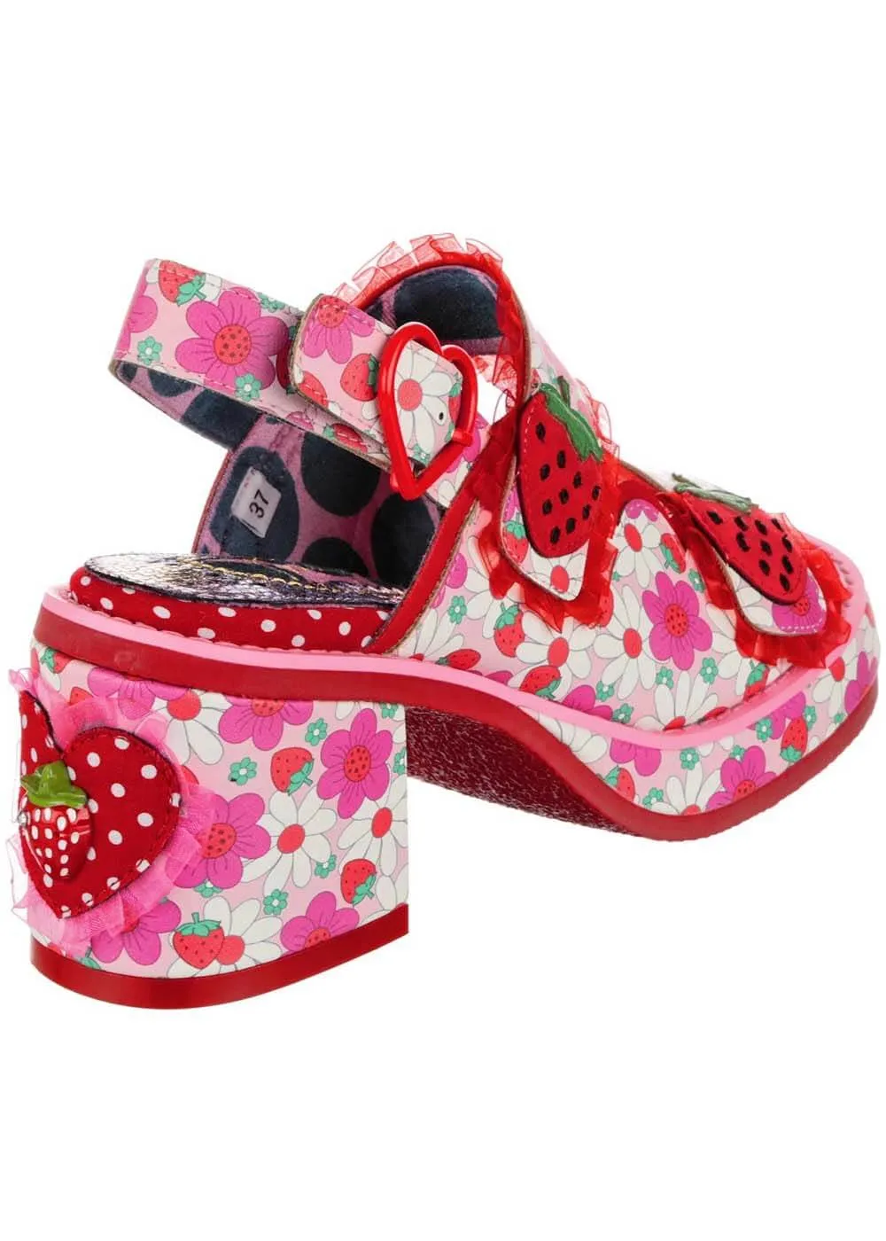 Irregular Choice Fields Forever Strawberry Sandals Red