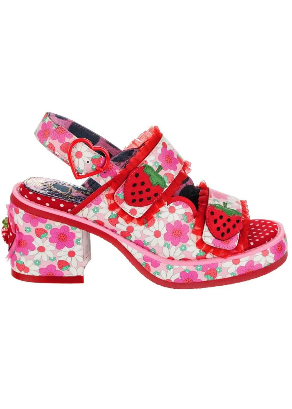 Irregular Choice Fields Forever Strawberry Sandals Red