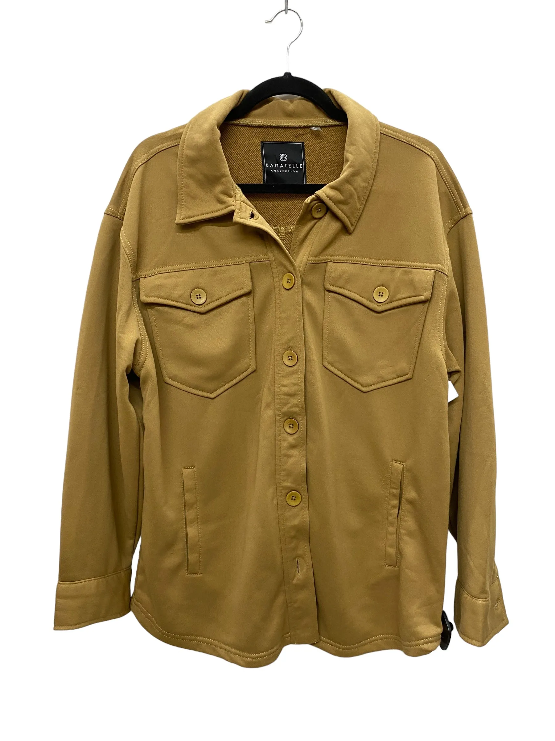 Jacket Shirt By Clothes Mentor In Tan, Size: L