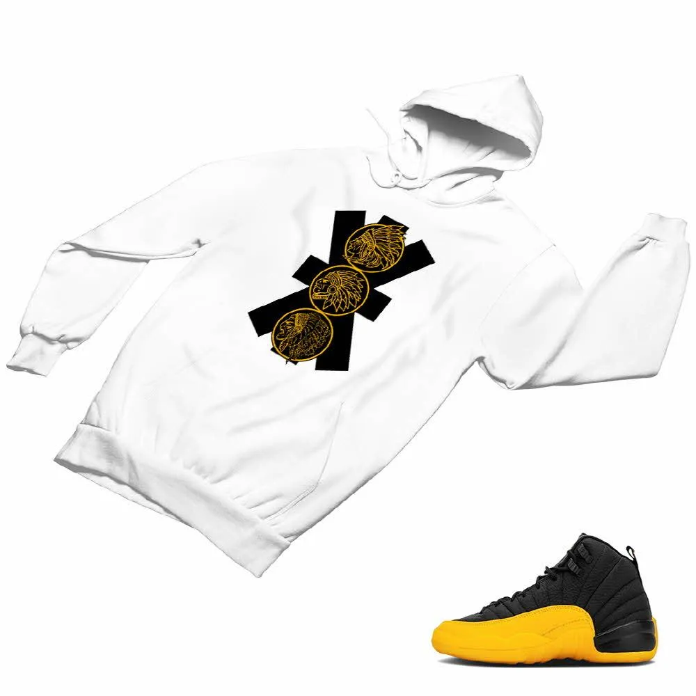 Jordan 12 University Gold Matching Custom Designed Hoodies JD 12-17-8