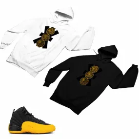 Jordan 12 University Gold Matching Custom Designed Hoodies JD 12-17-8