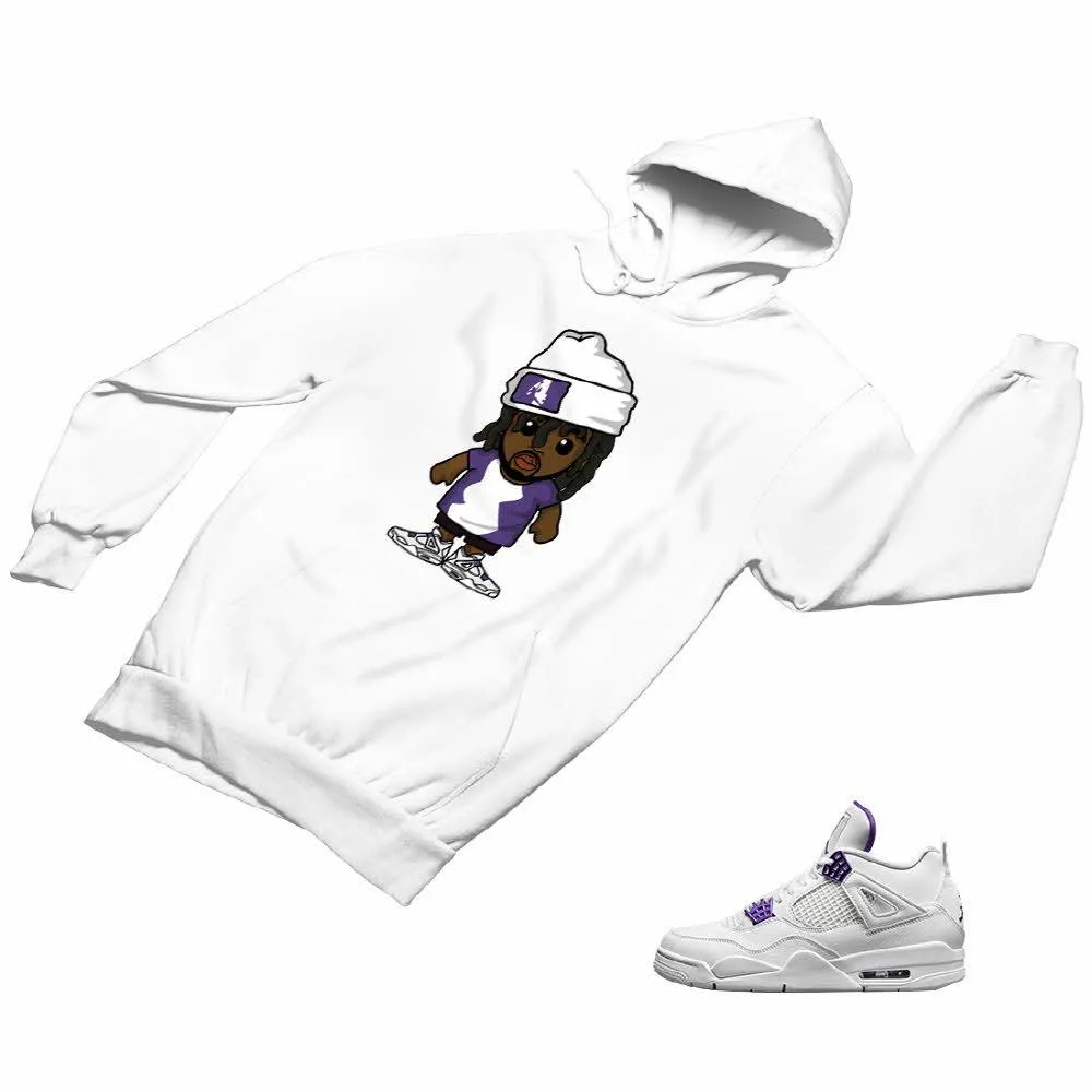 Jordan 4 Purple Matching Custom Designed Hoodies JD 4-23-21