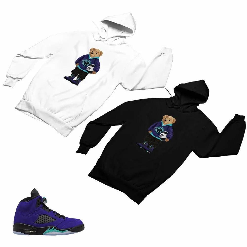 Jordan 5 Alternate Grape Matching Custom Designed Hoodies JD 5-2-8-17