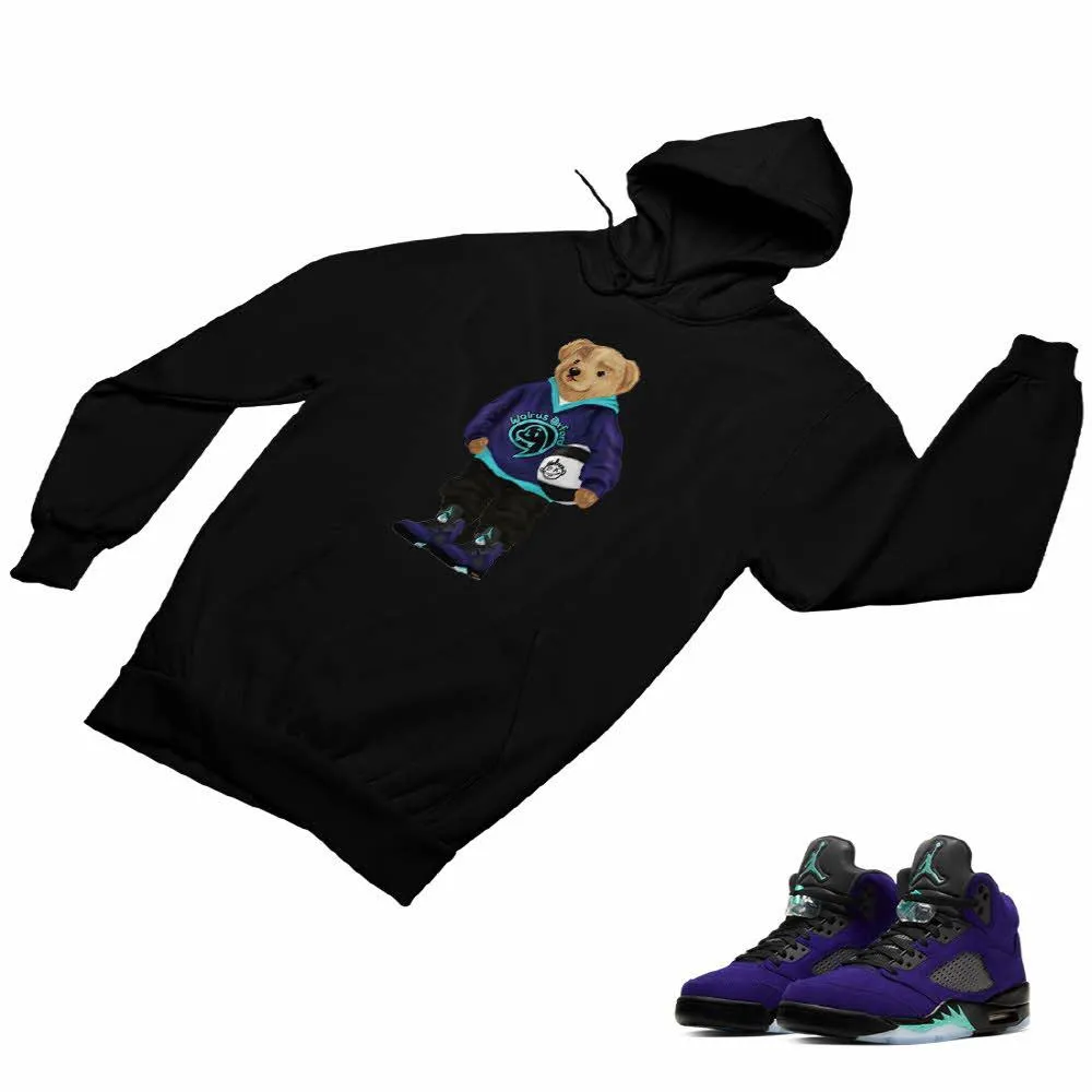 Jordan 5 Alternate Grape Matching Custom Designed Hoodies JD 5-2-8-17