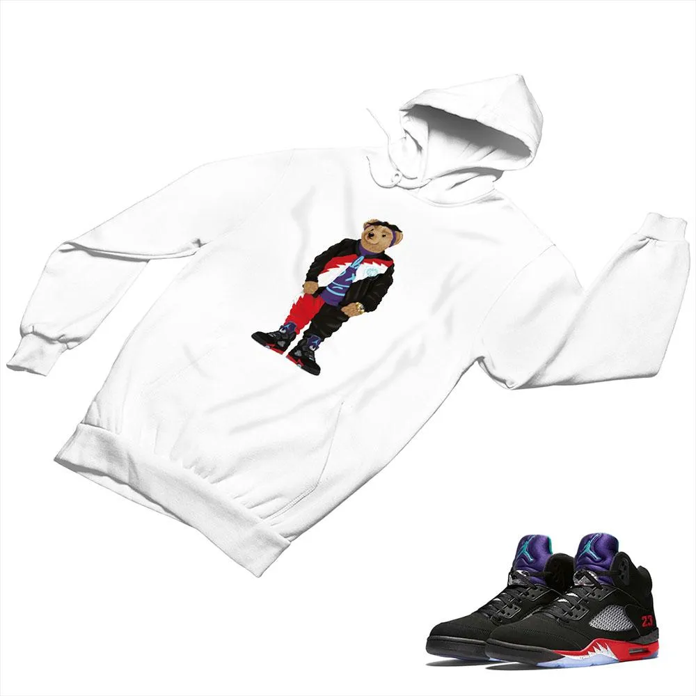 Jordan 5 Top 3 Black Matching Custom Designed Hoodies JD 5-2-7-18