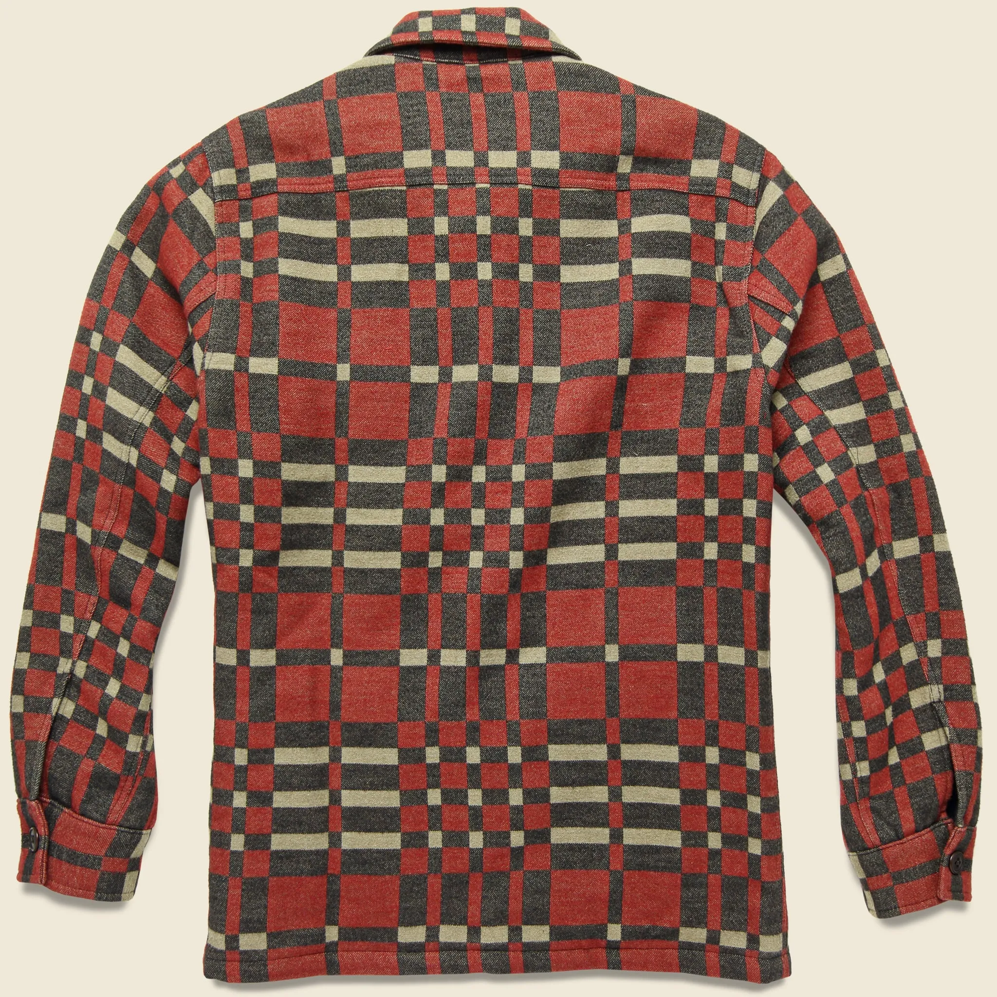 Juno Jacquard Overshirt - Red/Black