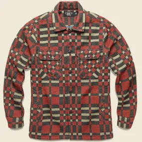 Juno Jacquard Overshirt - Red/Black