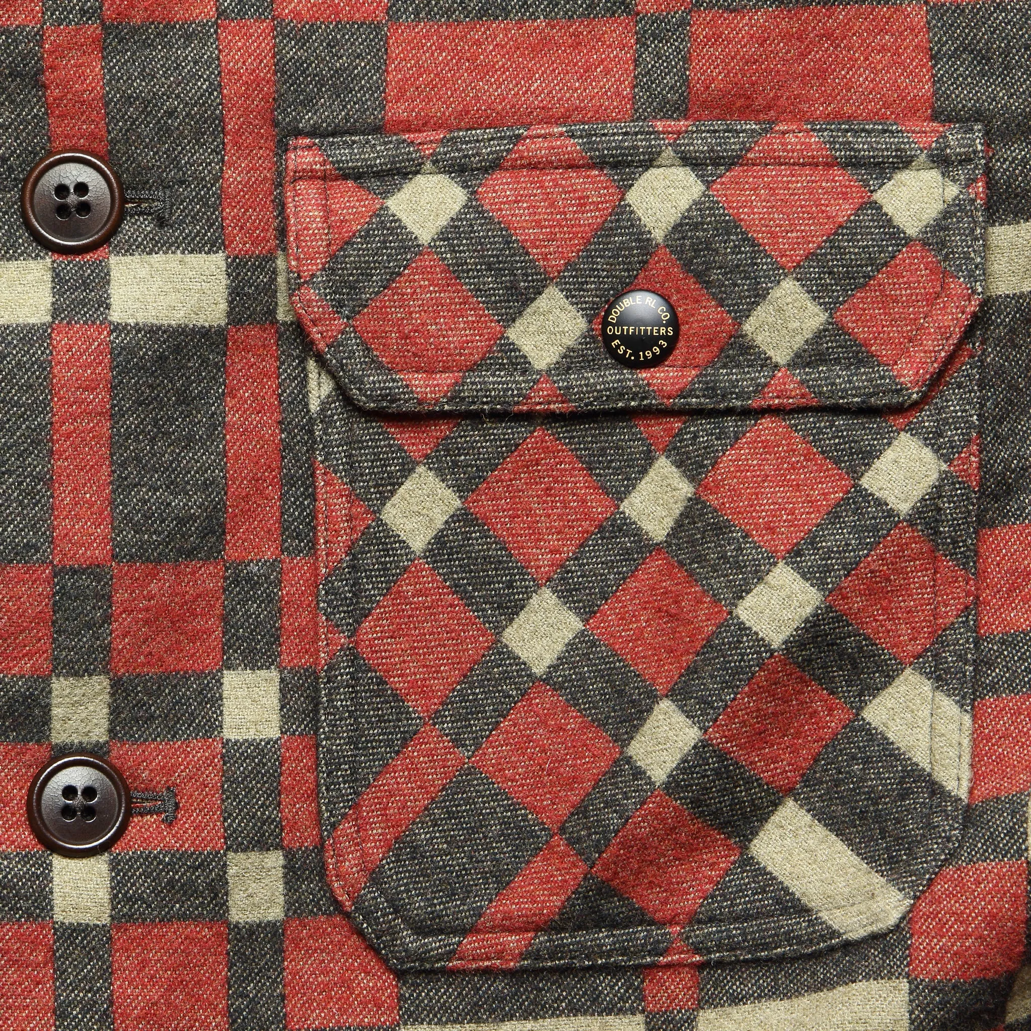 Juno Jacquard Overshirt - Red/Black