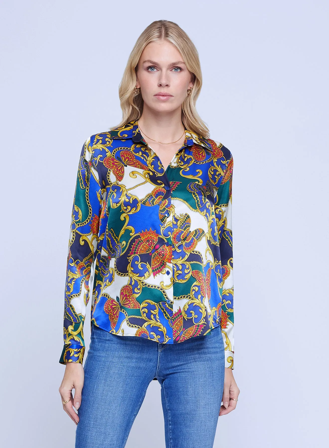 L’agence - Tyler Shirt - Multi Butterfly Chain