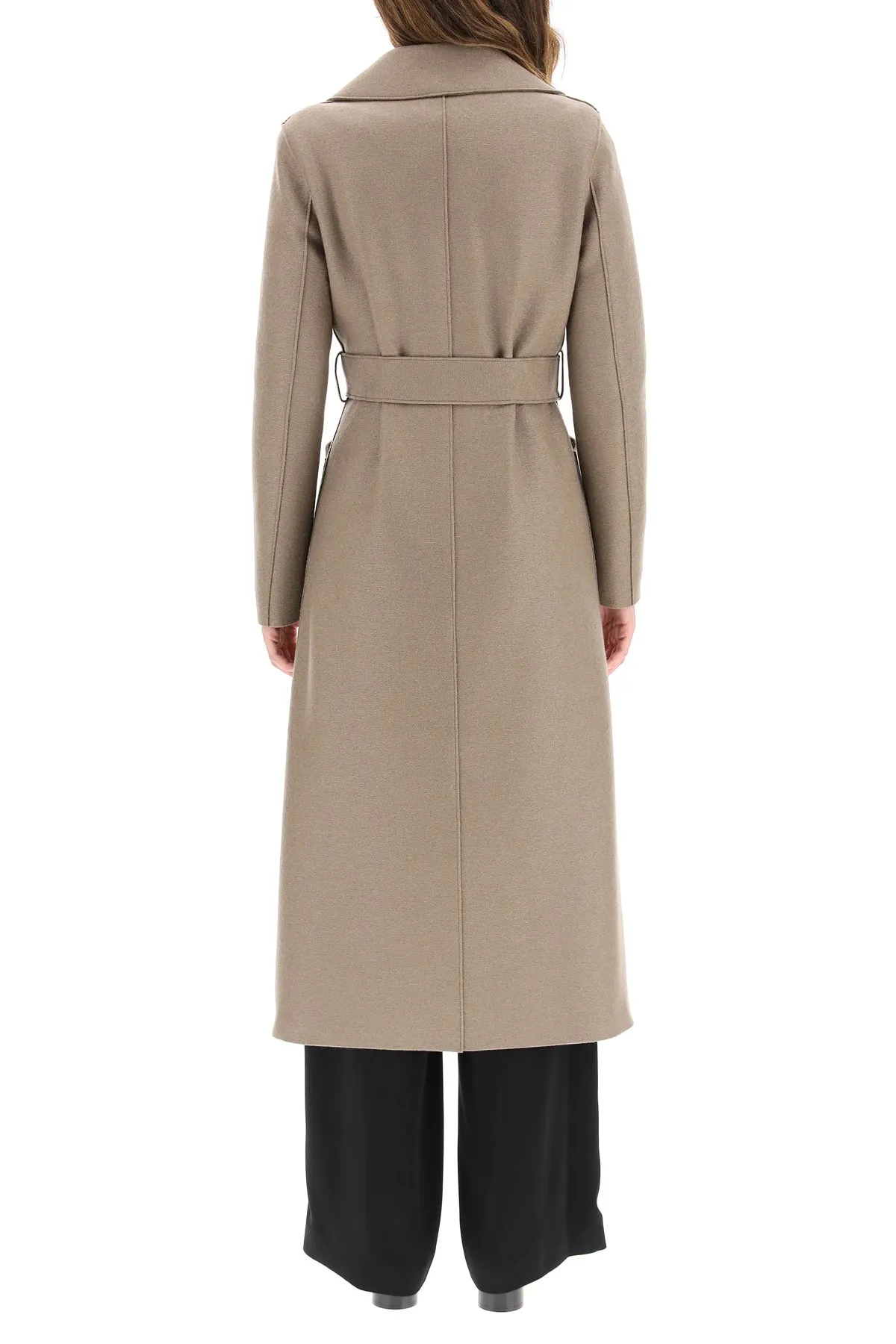 long pressed wool coat