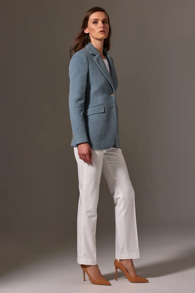 Lucia Jacket - Sky Blue Wool & Alpaca