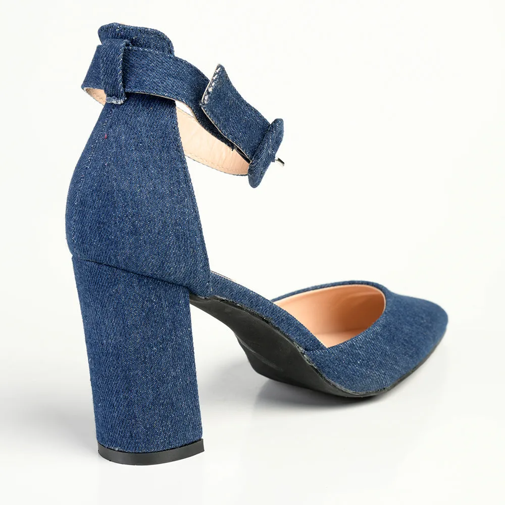 Madison Padma Block Heel Court -Dark Blue