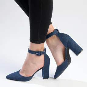 Madison Padma Block Heel Court -Dark Blue