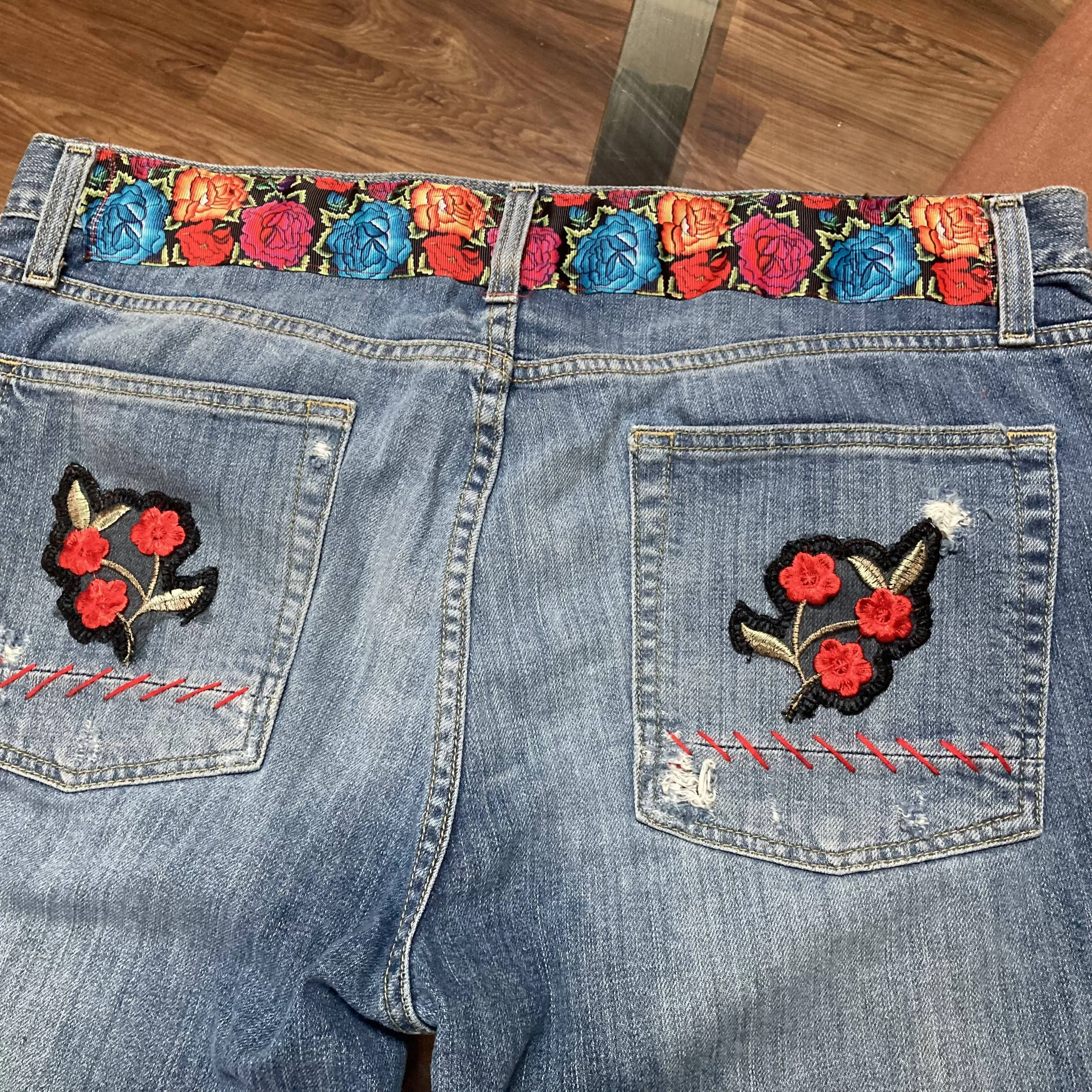 Maggie Devos- Embellished Jeans w/Heart Amor