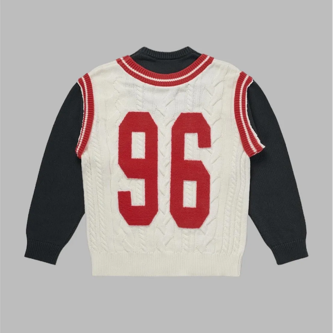 Market Home Team Sweatshirt Q4 Knit Sweater With Cable Knit Jersey Ecru