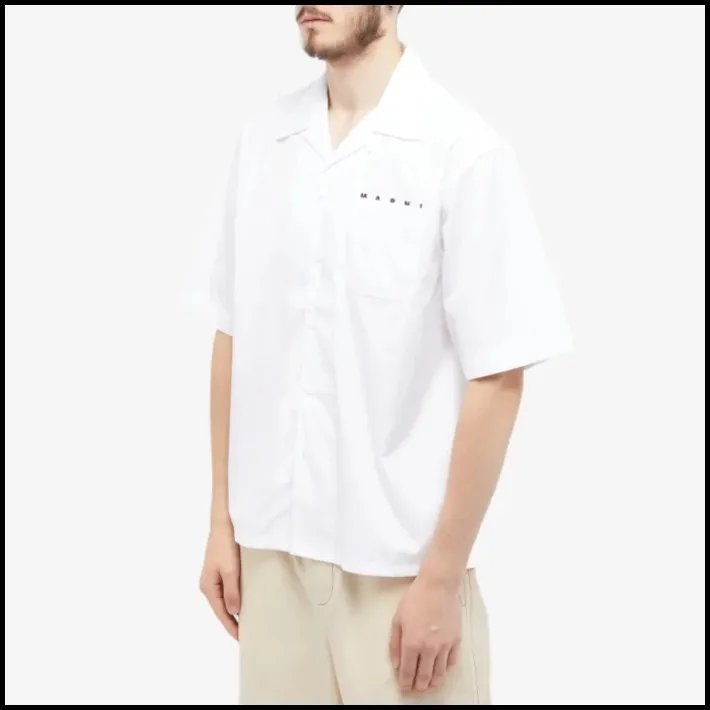 MARNI  |Plain Cotton Short Sleeves Designers Shirts