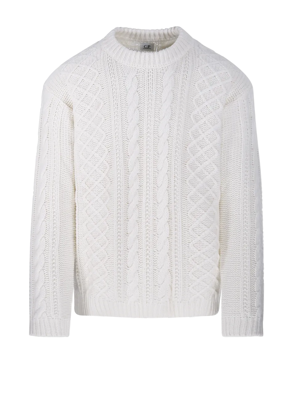 MEN CP COMPANY WHITE WOOL SWEATER