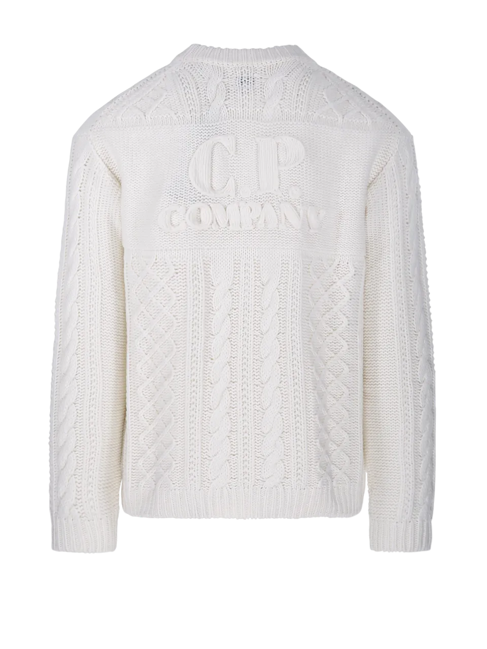 MEN CP COMPANY WHITE WOOL SWEATER