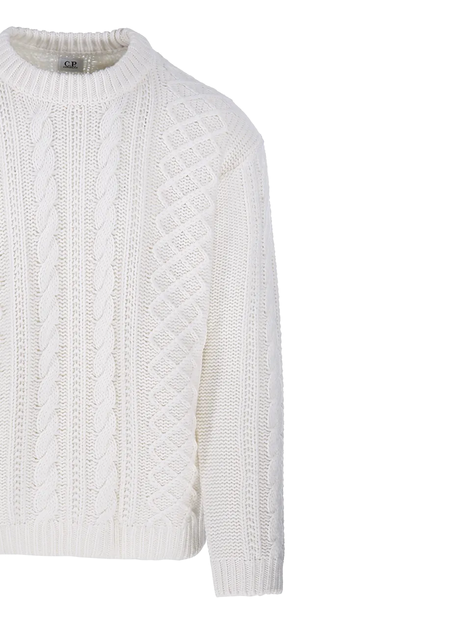 MEN CP COMPANY WHITE WOOL SWEATER