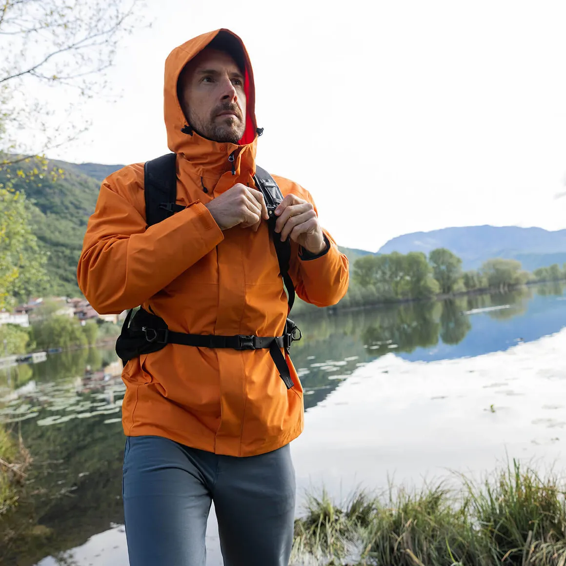 Men's Farne Waterproof Jacket Spiced Orange