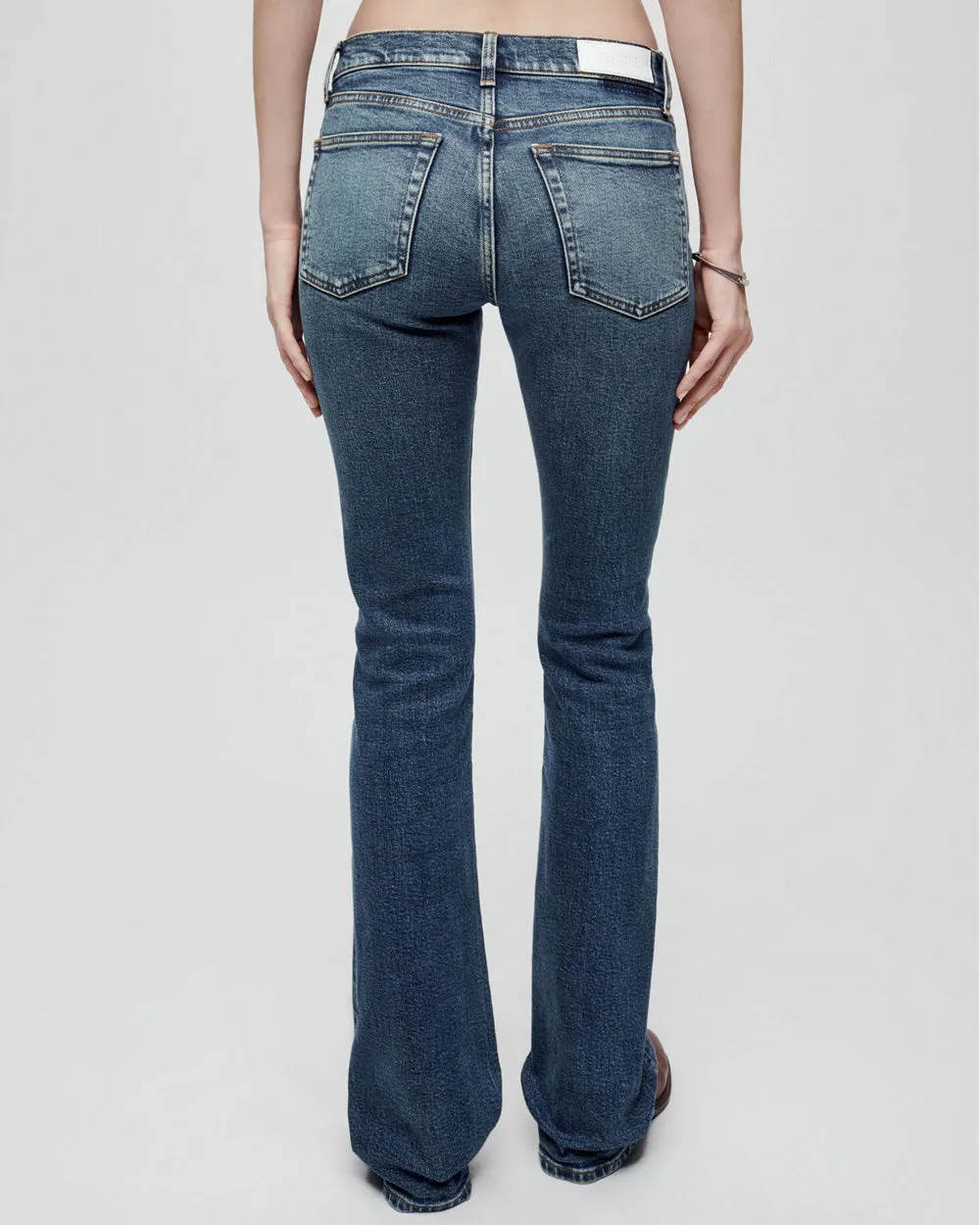 Mid Rise Baby Bootcut Jean in Azzurro