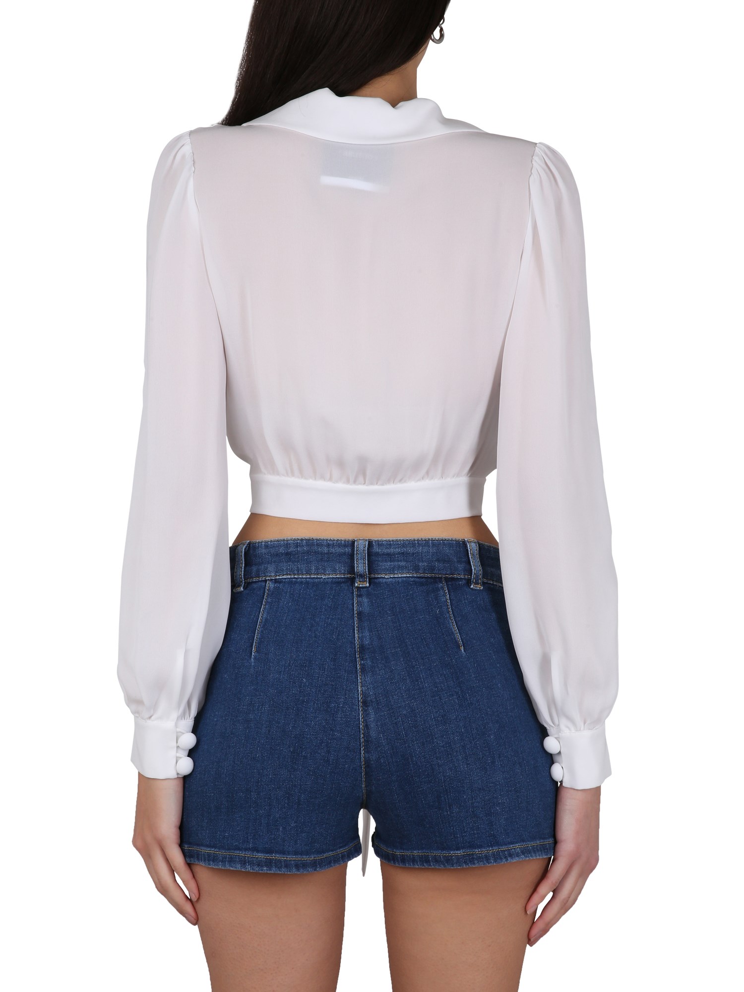 MOSCHINO    SILK CROPPED BLOUSE