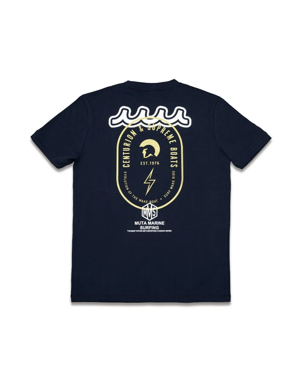 muta  |Crew Neck Collaboration Plain Cotton Short Sleeves Logo