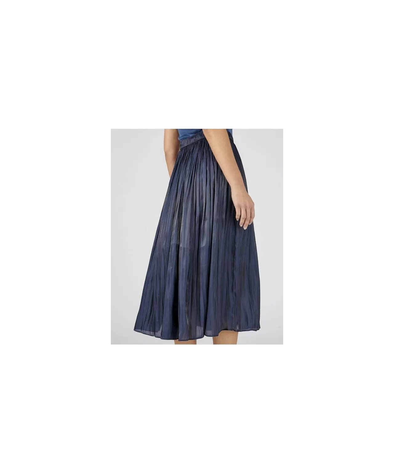 Navy Crinkle Skirt