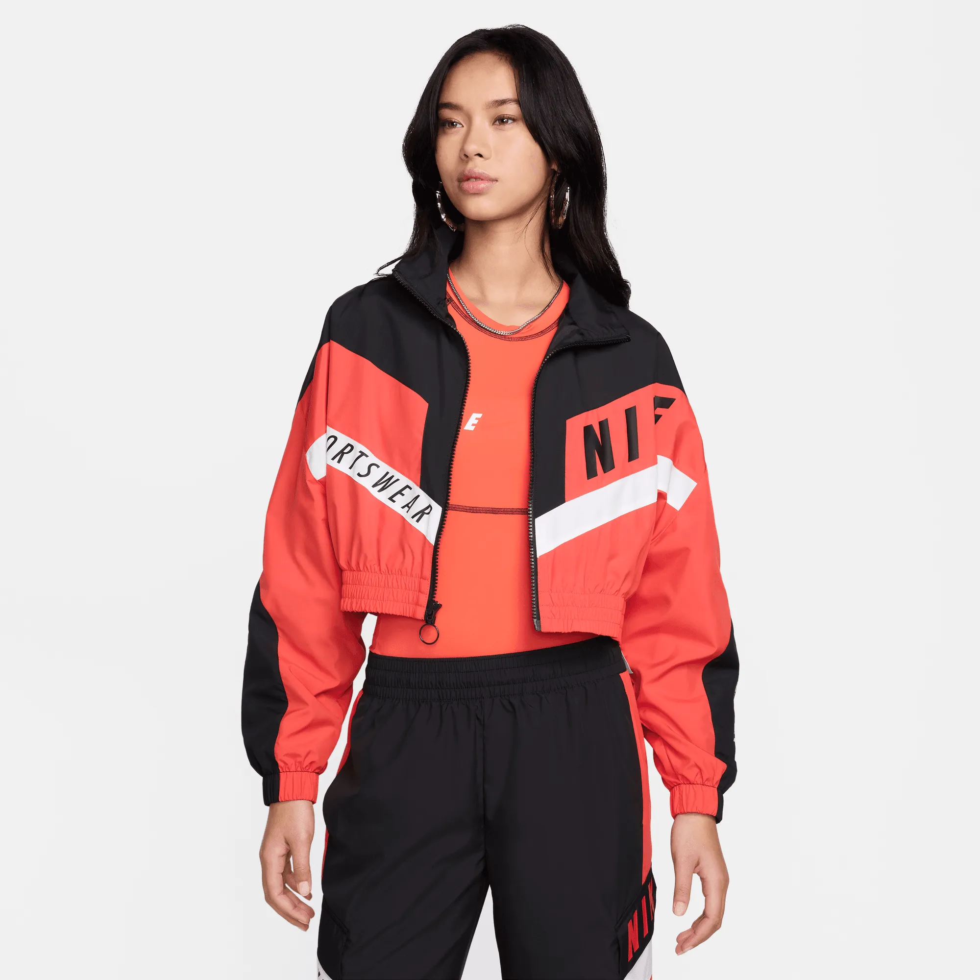 Nike Sportswear Women's Woven Light Crimson Red Street Jacket