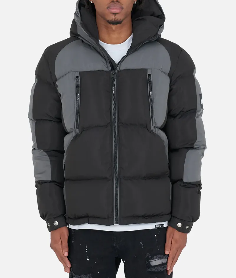 Nvlty Shadow Puffer Jacket Black/Grey | Upto 30% Off