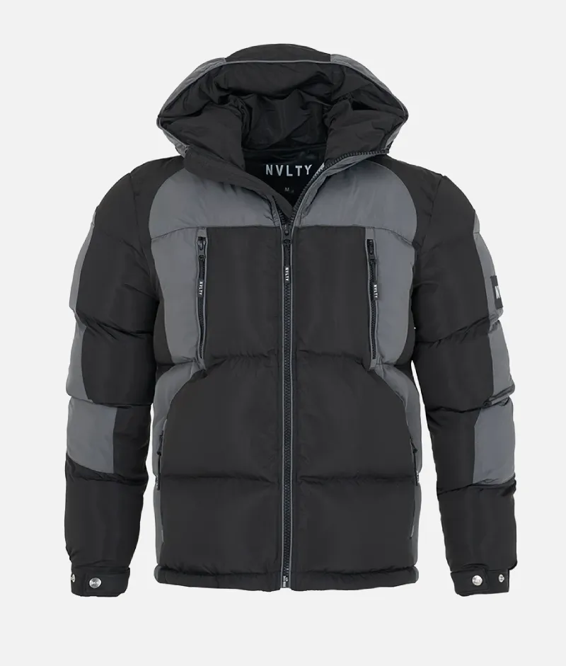 Nvlty Shadow Puffer Jacket Black/Grey | Upto 30% Off