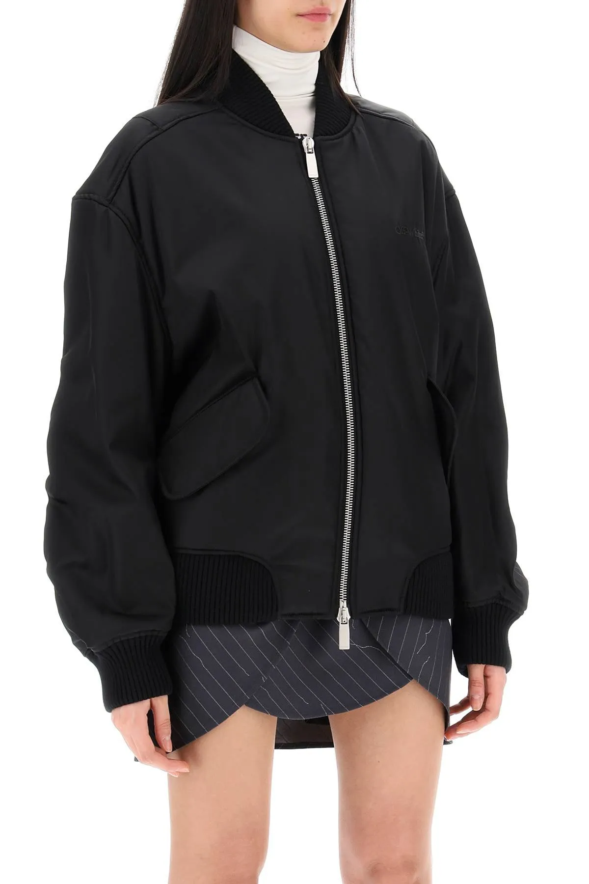 nylon twill bomber jacket