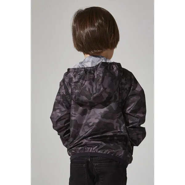 O8 Lifestyle Sam Print Packable Rain Jacket, Black Camo