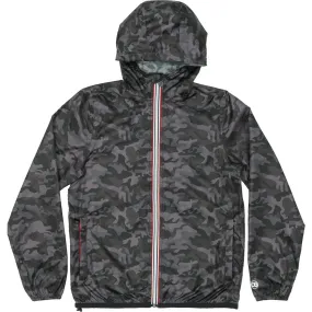 O8 Lifestyle Sam Print Packable Rain Jacket, Black Camo