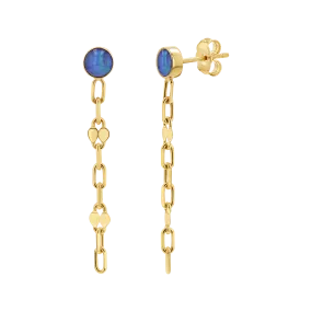 Opal Solitaire Sequin Earrings