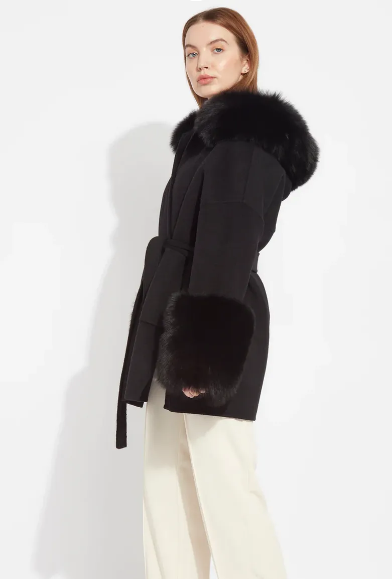 Ophelia Cashmere Coat - Black