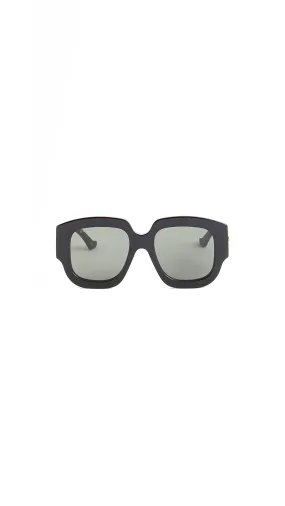 Oversize Square Double G Sunglasses - Black