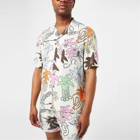 Palm Angels  |Tropical Patterns Street Style Short Sleeves Logo Shirts