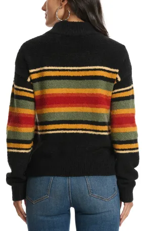 Panhandle Women's Black & Colorful Aztec Sweater