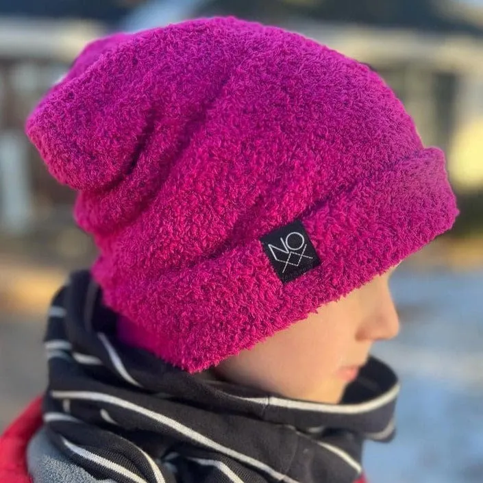 Plush Teddy Beanie | Magenta