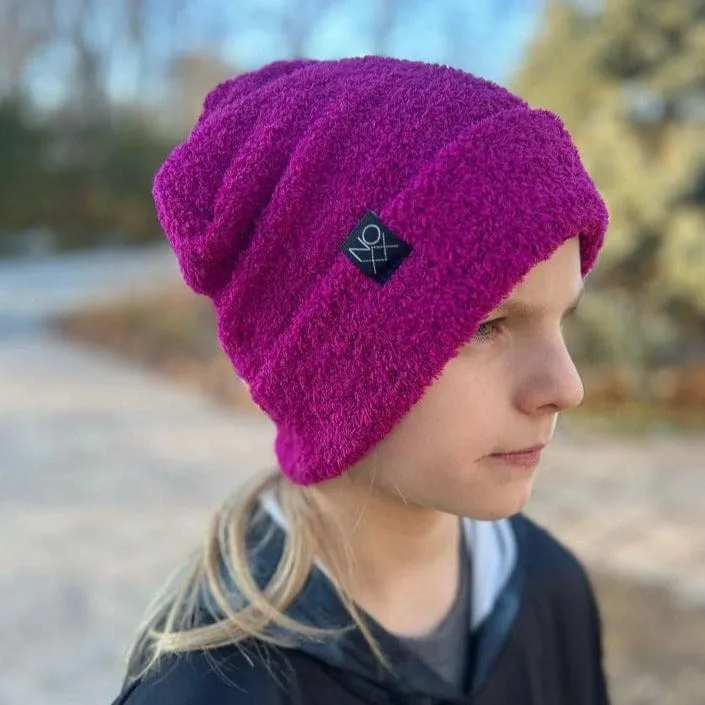 Plush Teddy Beanie | Magenta