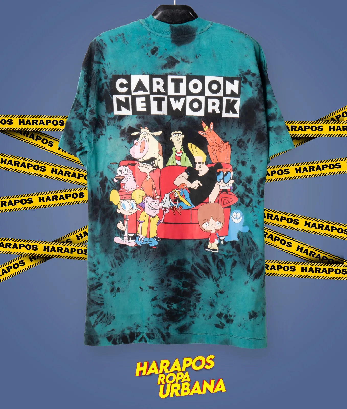 Polera Dr. Momo Cartoon network oversize verde con negro