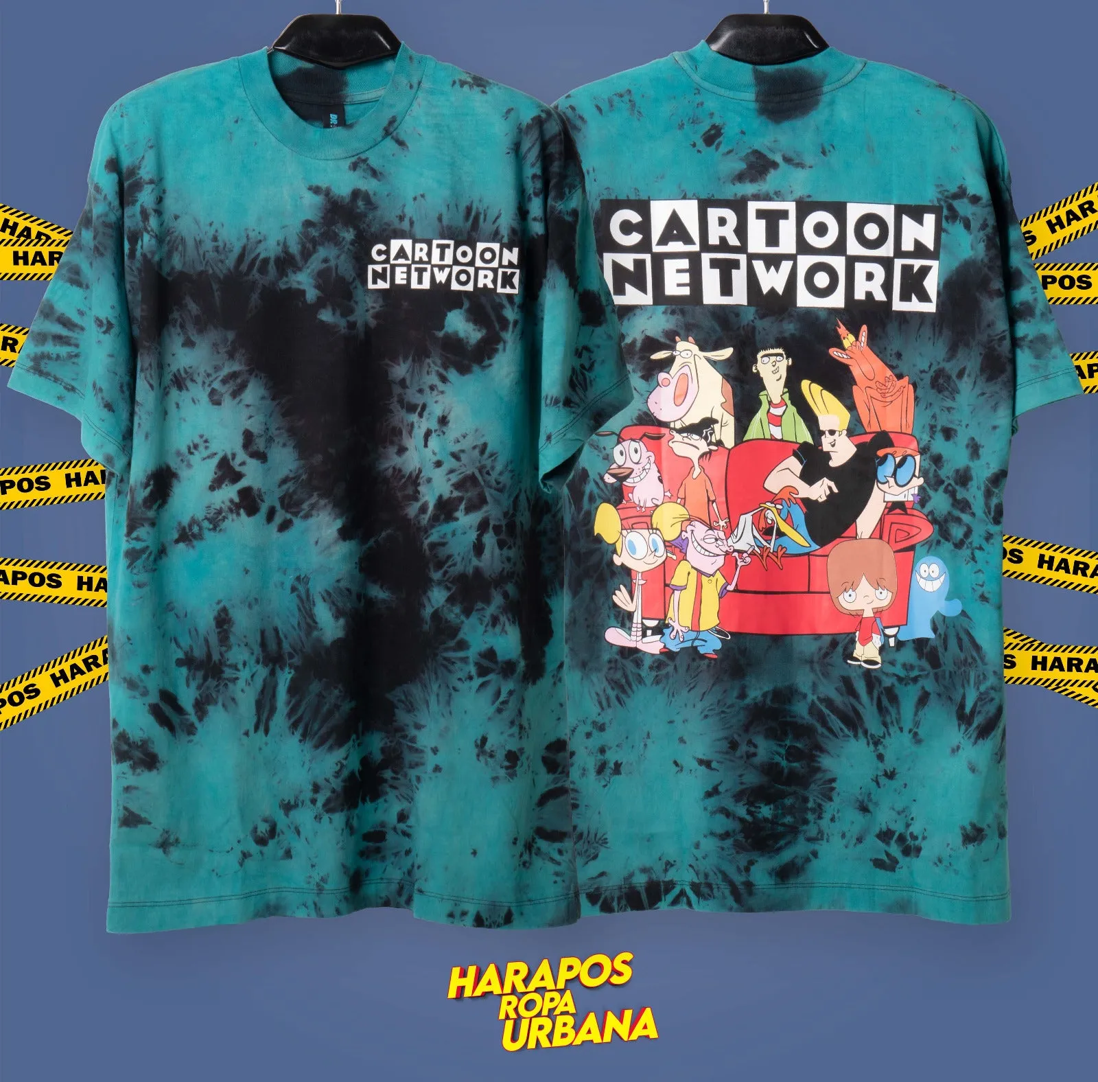 Polera Dr. Momo Cartoon network oversize verde con negro