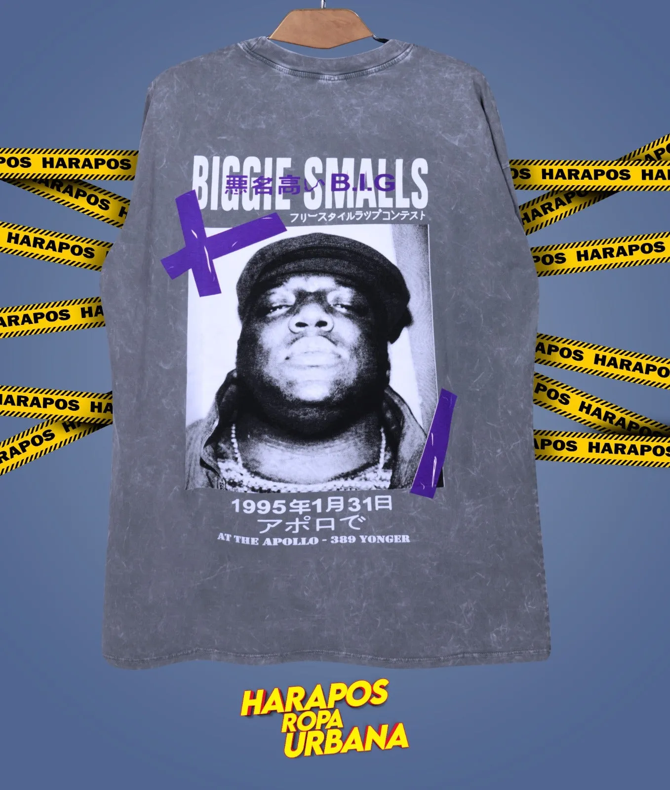 Polera Rose London oversize biggie smalls ploma taidai