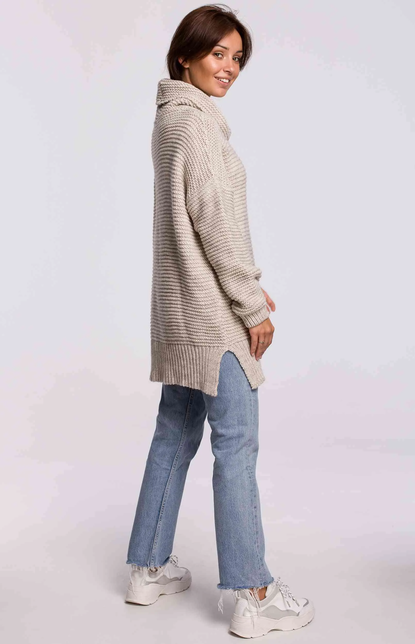 Pull oversize beige