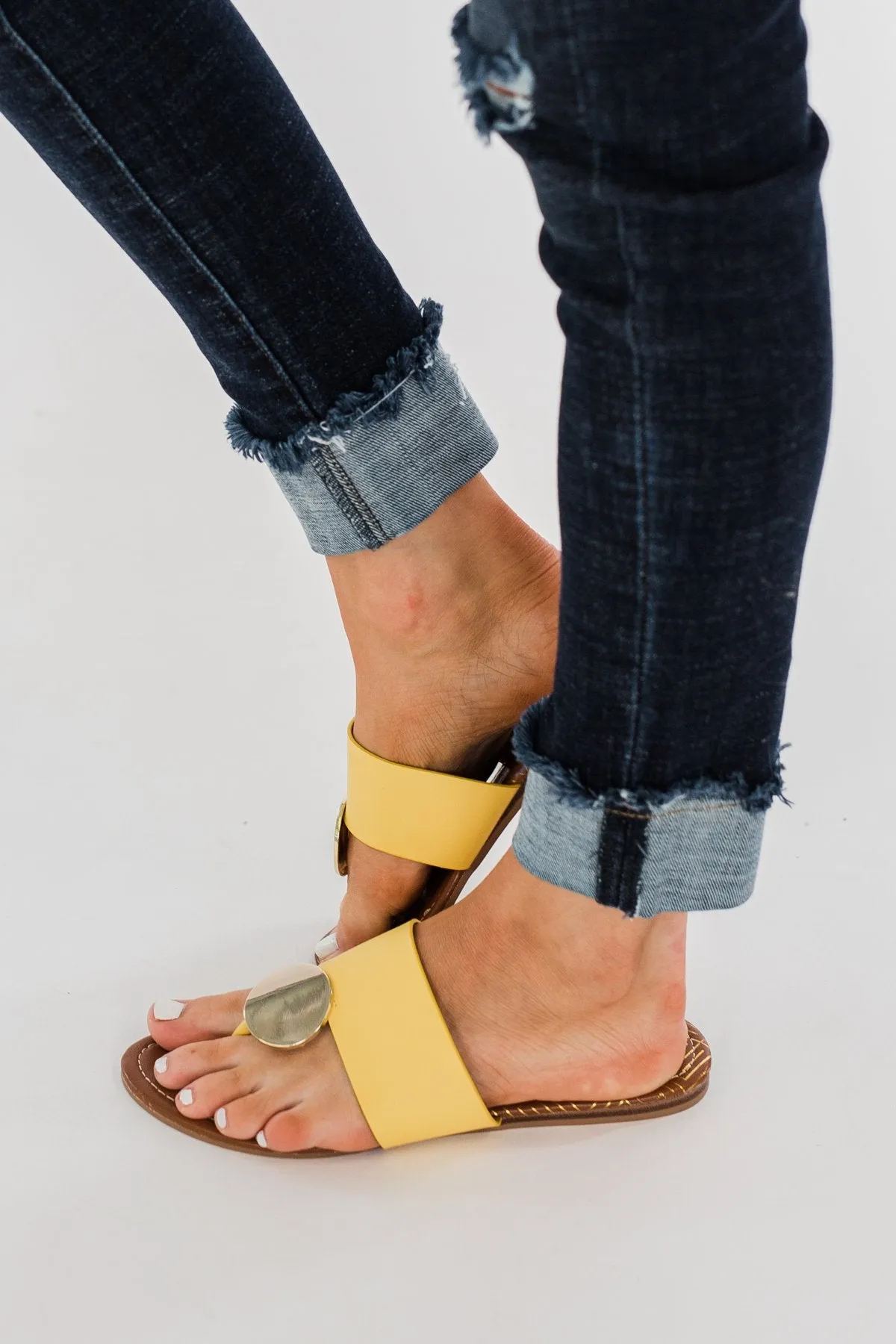 Qupid Bellini Sandals- Yellow