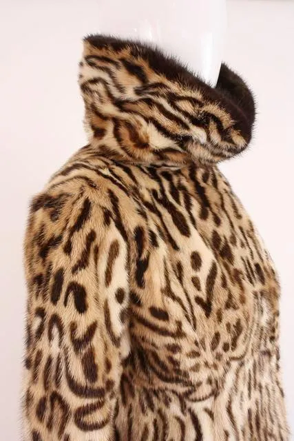 Rare Vintage 60's Leopard Print Mink Fur Coat