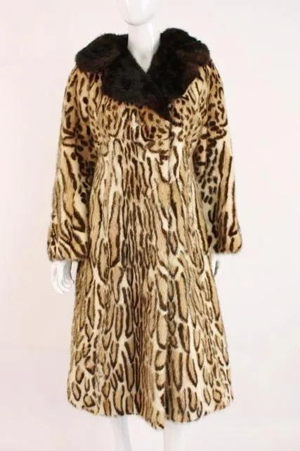 Rare Vintage 60's Leopard Print Mink Fur Coat